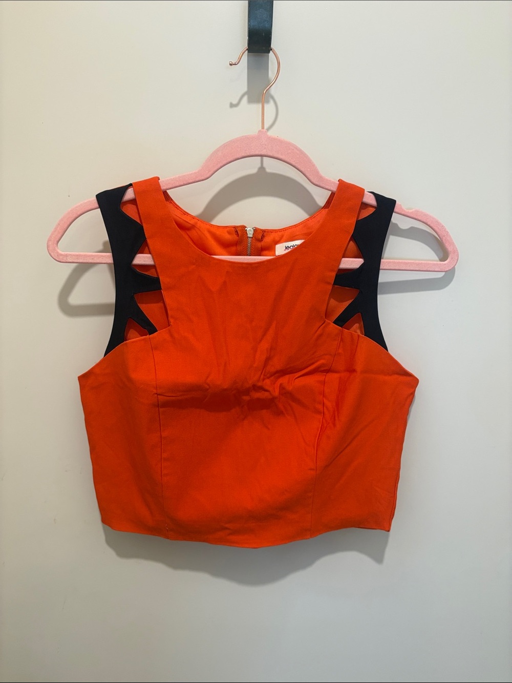 Cutout Detail Orange Crop Top - Unbranded